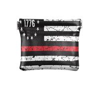 1776 Distressed Bandiera Americana Usa Nero Donna Piccolo Portafoglio In Pelle Portamonete Portatile Mini Portamonete Borse per Donna Ragazza