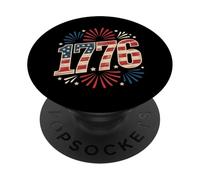 1776 Fuochi d'artificio della bandiera dell'American Pride del 4 luglio Patriottico PopSockets PopGrip Adesivo