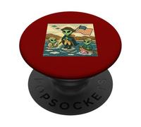 1776 George Washington Roswell Aliens River Parodia PopSockets PopGrip Adesivo