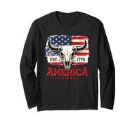 1776 Teschio di Toro America Maglia a Manica