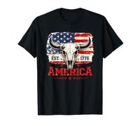 1776 Teschio di Toro America Maglietta