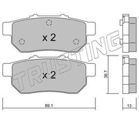 179.0 TRUSTING Kit pastiglie freno, Freno a disco per HONDA