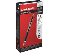 1790895 Uni-Ball 207 Gel Signo RT Pen, inchiostro nero, punta fine 0,7 mm, sc...