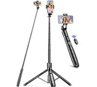 179cm Treppiede per Cellulare, Selfie Stick Treppiede Estensibile in Alluminio con Telecomando Staccabile, Bastone Selfie Rotazione di 360° Compatibile con iPhone Samsung Smartphones, Gopro, Camera