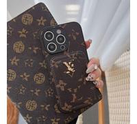 (17Air, Large Flower) Suitable for iPhone series, this retro card holder case is a luxury and trendy protective cover for your iPhone.