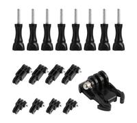 17PCS Accessori per Fotocamere Sportive, Supporti Multifunzionali, Bracci di Estensione, Viti e Base Mobile, Compatibile per Action Cam, per Bici, Moto e Caschi