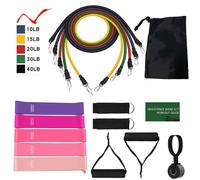 17Pcs Fasce Resistenza Corda Elastica Allenamento & Physical Terapia Palestra