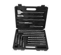 17pcs Hammer Drill Bit Chisel Bit Set Set professionale in acciaio Rotary Bit per trapano per martello per demolizione in cemento Rimozione delle piastrelle e lavori di costruzione