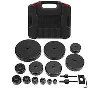 17pcs Kit a in legno Kit trapano a punzone in acciaio ad alto contenuto di battute in legno in alluminio in alluminio che taglia la chiave esagono incluso nero resistente