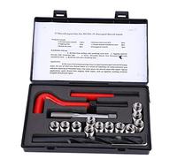 17pcs M12x1.25 Kit di riparazione della filettatura, set di strumenti di inserto elicoile in acciaio inossibile con chiave per trapano per il restauro del filo metallico