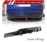 17up Fit For Tesla Model 3 fastback Sedan V Rear Bumper Diffuser Color Black