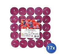 17x Confezioni 25 Candele Tealight Emotion Profumati Frutti di Bosco