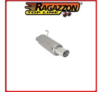 18.0062.60#4 PEUGEOT 206 POSTERIORE INOX CON TERMINALE ROTONDO 90 MM Ragazzon