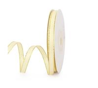 18,1 m di nastro con bordo dorato da 6 mm, per confezionare fai da te, per compleanni, San Valentino, matrimoni, bouquet da forno (beige chiaro)