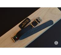 18/19/20/21/22 mm Cinturino artigianale pelle nera tipo militare MTstraps Italy