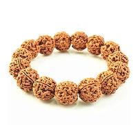 18-20 mm Big Rudraksha Bodhi Perle bracciali per Uomo e Donna Una Mano Mala (Colore di Metallo: Perle da 18 mm per Donna)
