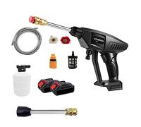 18-21V 30Bar Pistola A Spruzzo D'acqua For Lavaggio Auto Ad Alta Pressione Senza Fili Generatore Di Schiuma For Rondella Portatile For Batteria Pulizia Precisa Efficiente(Two small battery)