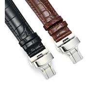 18-24mm Orologio Cinturino Vera Pelle Alligatore Modellato Sganciabile Chiusura
