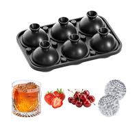 18,3 cm*12,6 cm Ghiaccio Stampo 6 Fori Cubetti Ghiaccio Silicone Rotondo Sfera Grande Ghiaccio Stampo Cubetti Silicone Rotondo Sfera con Coperchio per Cubetti di Ghiaccio per Cocktail Whisky