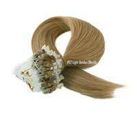 18 40 Strands * 0.8G Micro Loop Ring Hair Extensions-#12 Light Golden Brown -Grade AAA-100% REMY Human Hair by happyqueen