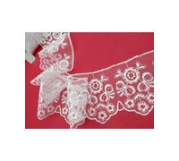 18,70 Mt Pizzo Merletto Tulle Ricamato Fiore Fiocco Alto 7 Cm 60322-P