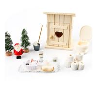 18 Accessori Casa Bambole,Bagno per la Casa Delle Bambole, Casetta da Toilette in Miniatura, Accessori per Porta Gnomo Natalizio (A)