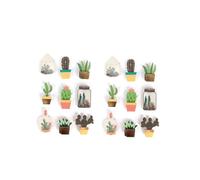 18 adesivi cactus 3D e botanico 4 cm