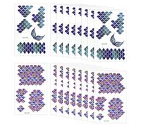 18 Adesivi Per Tatuaggi In Scala Di Pesce, Creazioni Creative Ed Elei, Impermeabili E A Prova Di Sudore, Decorazioni Divertenti Sirene.