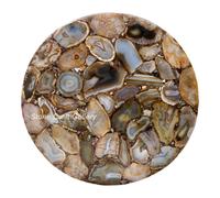 18 " Agata Angolo Table Top Marmo Pietre Semi Preziose Arte Arredo Casa