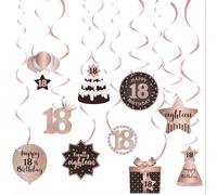 18 Anni Ragazza Decorazioni, Festoni Compleanno Pendenti Oro Rosa, Addobbi Feste Sweet 18, Kit Soffitto, 20 Pezzi