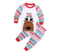 18 Anno Pigiama per Bambino Ragazza Natale Babbo Natale Xmas Cotone Pigiama Set Cotone Bambino Pigiameria Abbigliamento per Bambini Vestito T Shirt Bambini, bianco, 1-2 Jahre