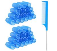 18 bigodini per capelli in plastica, con pettine a coda di topo, piccoli bigodini senza calore, per parrucchieri professionali e acconciature fai da te (2,4 x 6,1 cm)