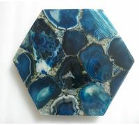 18 " Blu Agata Table Top Marmo Pietre Semi Preziose Arte Arredo Casa