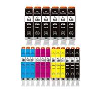 18 cartucce compatibili con Canon PGI-580 XXL + CLI-581 XXL per TR7500 TR7520 TR7550 TR8500 TR8520 TR8550 TS6100 TS6150 TS6151 TS6200 TS6220 TS6240 TS620 TS620 6241 TS6250 TS6251 TS6300 TS6350 TS6351