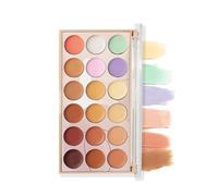 18 colori Concealer Pallet, Full Coverage Waterproof, Blendable Cream Formula, Multiuse for Contouring, Color Correcting, Skin Tone Balancing, Daily and Professional Makeup, 20 g