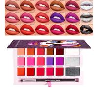 18 colori Rossetto Pallet, High Pigment Shades, Moisturizing & Smudge Resistant, Smooth Application, All Day Comfort for Themed Events, Gatherings, and Makeup Artists