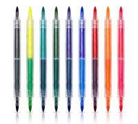 18 Colors 9 PCS Dual Tip Glow in the Dark Face Paint Markers, Washable UV Body Paint Pens for Halloween Cosplay Party