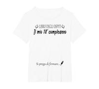18° Compleanno 18 Anni Idea Divertente Libro degli Ospiti Maglietta, Donna Plus-Size, Bianco, 2X
