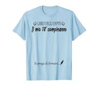 18° Compleanno 18 Anni Idea Divertente Libro degli Ospiti Maglietta, Uomo, Celeste, S