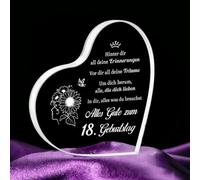 18° compleanno, decorazione da tavolo, con cuore in acrilico, regalo per studenti di 18° compleanno, idea regalo per il 18° compleanno, ragazza, migliore amica, sorella, figlia, nipote