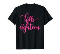 18° compleanno donne ragazze 18 anni rosa Hello Diciotto anni Maglietta