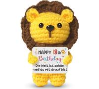 18° compleanno per ragazze e ragazzi - Pocket Hug, leone positivo, portafortuna e patate positive, regalo di compleanno per figlia, figlio, nipote, nipote, nipote, nipote, sorella, fratello