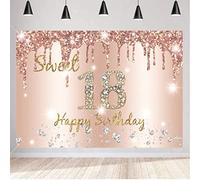 18° compleanno ragazza decorazione dolce 18° c ompleanno striscione oro rosa 18° complea nno tessuto cartello cartello poster Happy 18° com pleanno sfondo