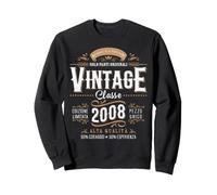 18° Compleanno Regalo 18 Anni Uomo Donna Vintage 2008 Felpa