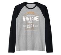 18° Compleanno Regalo 18 Anni Uomo Donna Vintage 2008 Maglia con Maniche Raglan