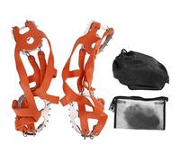 18 crampi di crampi da denti in acciaio inossidabile galline per scarpe da gallina con sacchetti impermeabili crampi di alpinismo anti -skid per montagne invernali e piste da sci (Arancia)