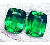 18 + CT Naturale Verde Granato Taglio Cushion Certificato Loose Gemma Paio PG07