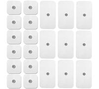 18 cuscinetti elettrodi da 4 x 4 cm + 18 elettrodi bianchi autoadesivi per dispositivi TENS/EMS, altamente conduttivi e riutilizzabili per alleviare dolori muscolari e articolari