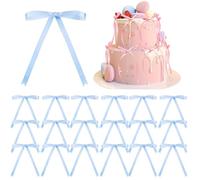 18 decorazioni per torte con fiocco celeste per decorazioni per torte, fiocchi azzurri, decorazioni per torte, decorazioni per torte per baby shower, decorazioni per torte di compleanno, matrimoni