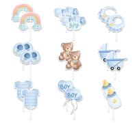 18 Decorazioni per Torte, Cupcake e Dessert - Decorazioni Carine per Baby Shower e Bambini